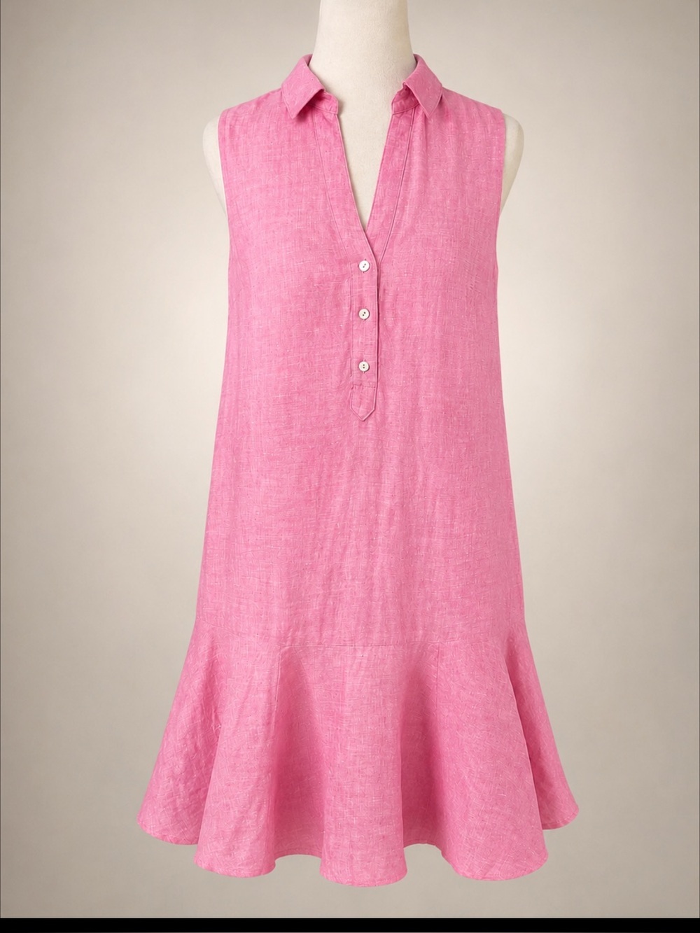 Lilly Pulitzer Ellowyn Lagoon Linen Dress NWT XS Pink 100% Linen Resort Collared